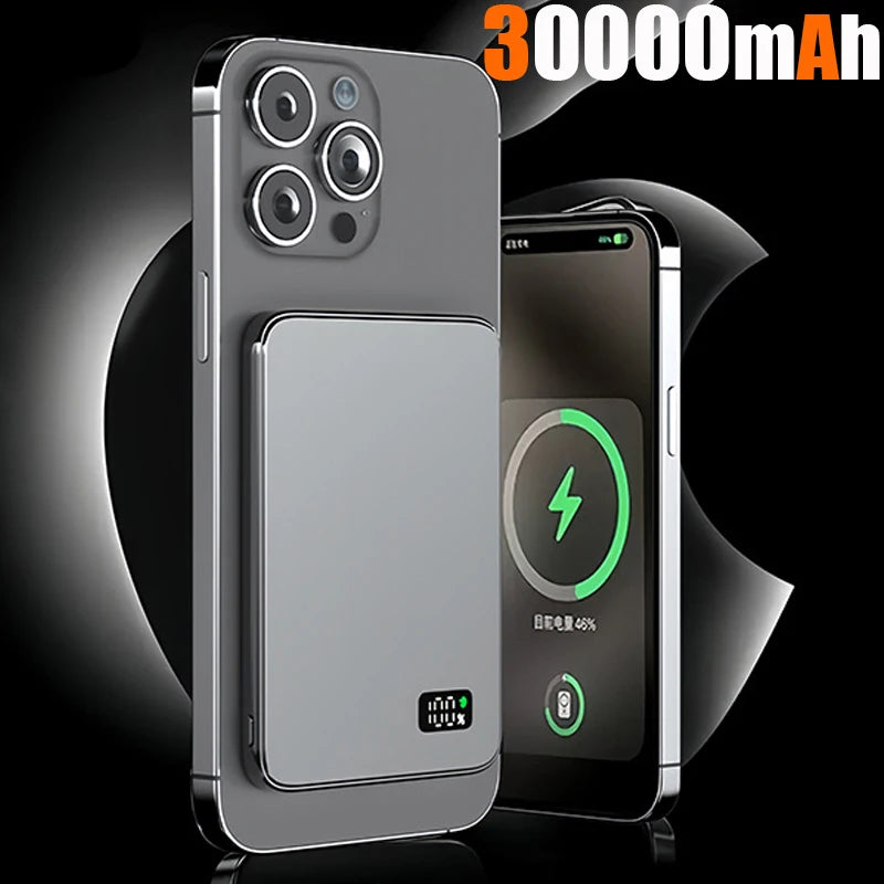 بنك طاقة رفيع للغاية من VIVO بسعة 50000 مللي أمبير/ساعة - شاحن لاسلكي مغناطيسي متوافق مع MagSafe، بطارية محمولة معتمدة من 3C مع شاشة