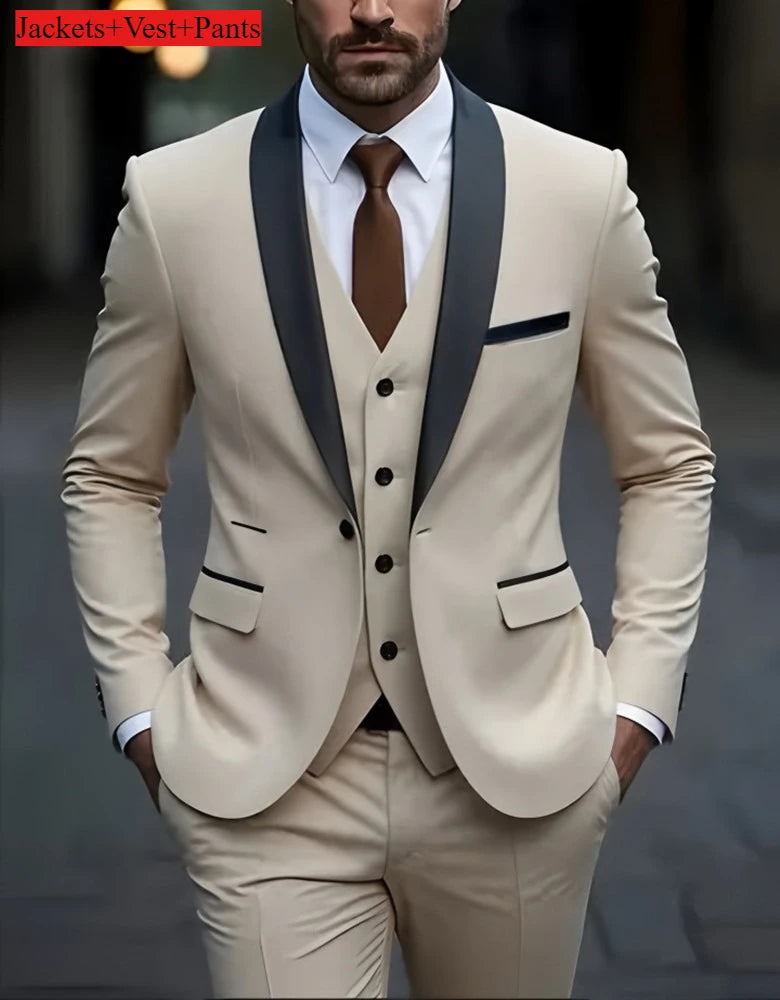 Men's Formal Slim Fit Tuxedo Suit – Business & Wedding Groom Attire