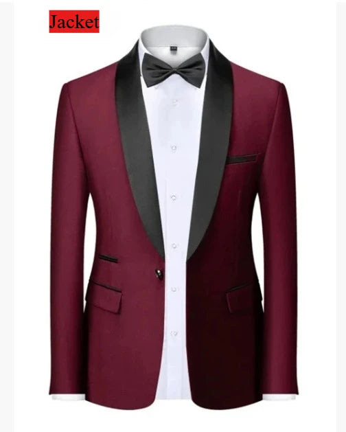 Men's Formal Slim Fit Tuxedo Suit – Luxury Groom & Prom Wedding Outfit