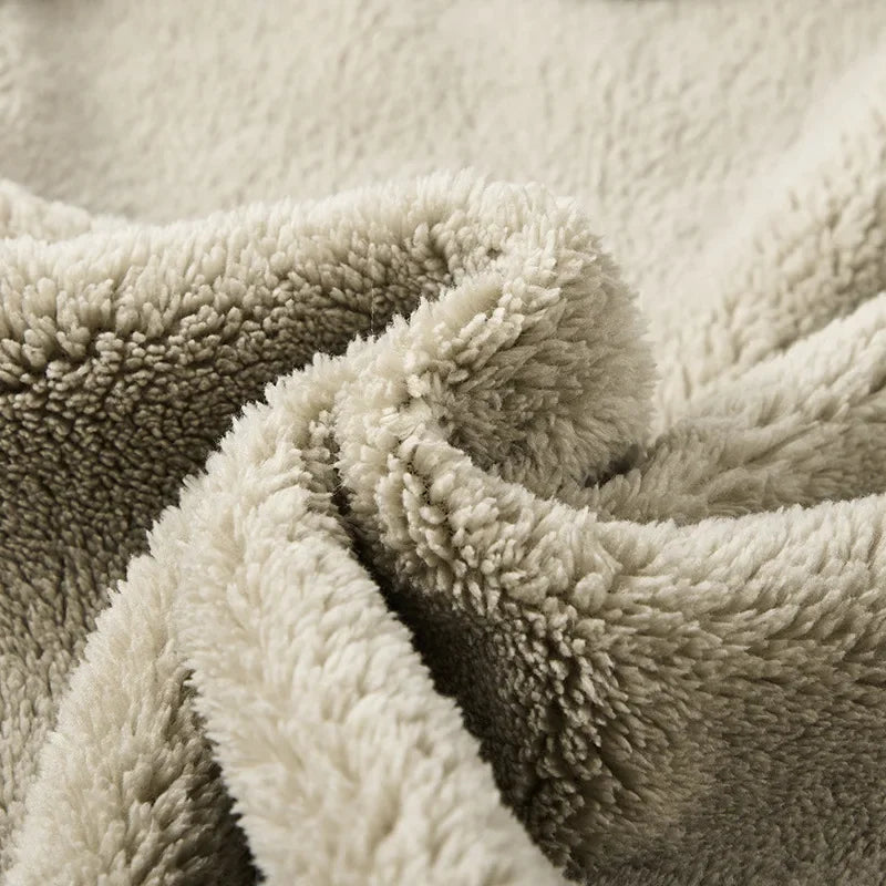 Men’s Winter Cashmere Fleece Tracksuit – Thick Warm Hooded Thermal 2-Piece Hoodie & Pants Set