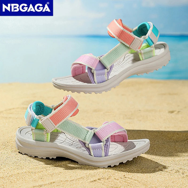 Girls’ Summer Sport Sandals – Breathable Non-Slip Soft Sole Shoes for Kids Outdoor Beach