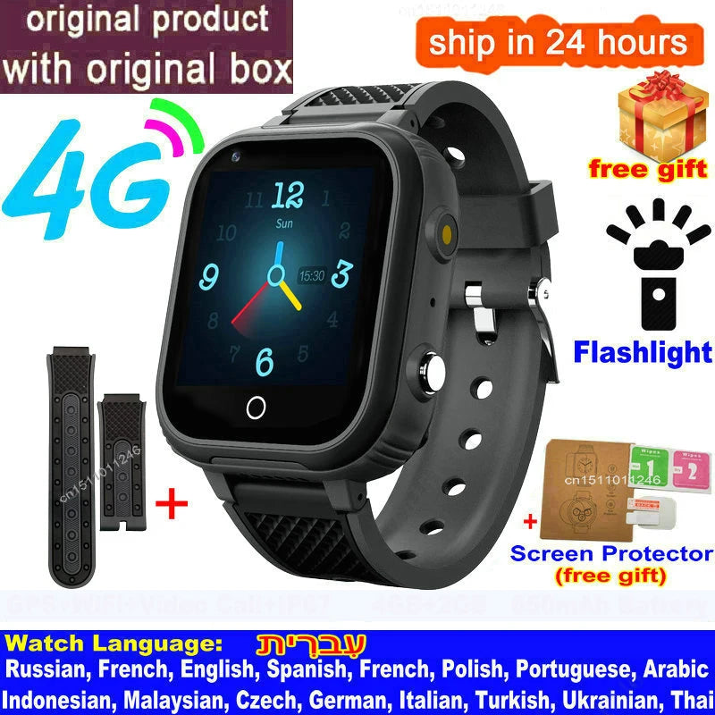 LT21 4G Kids Smart Watch – GPS, WiFi, Video Call, SOS, Camera, IP67 Waterproof Location Phone Watch