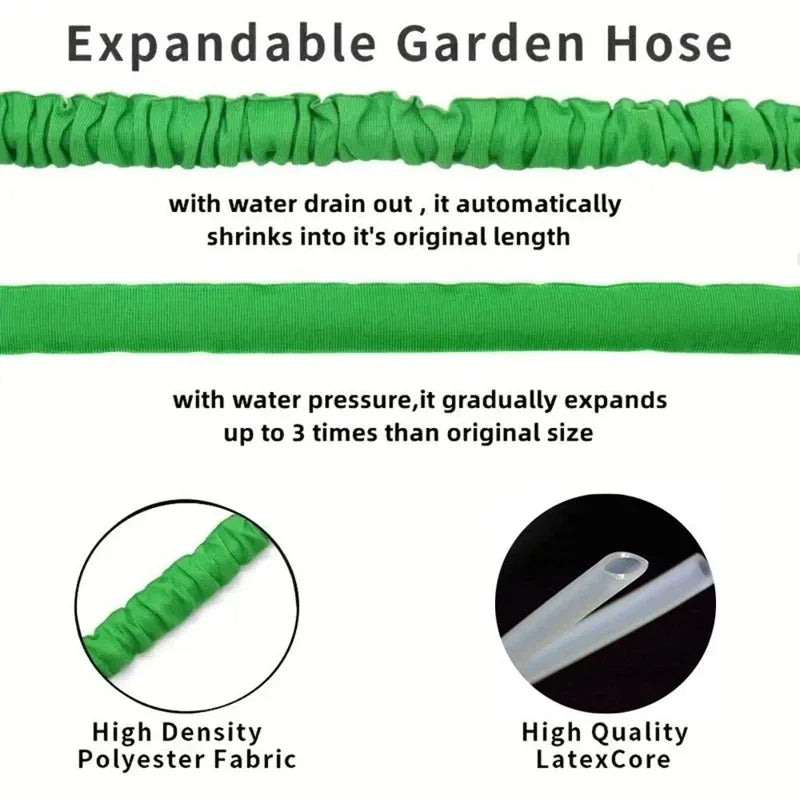 Extendable Garden Hose with High-Pressure Water Gun – 7 Spray Functions for Car Wash, Home & Garden Watering, Multi-Purpose Use