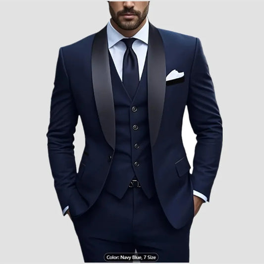 Men's Formal Slim Fit Tuxedo Suit – Luxury Groom & Prom Wedding Outfit