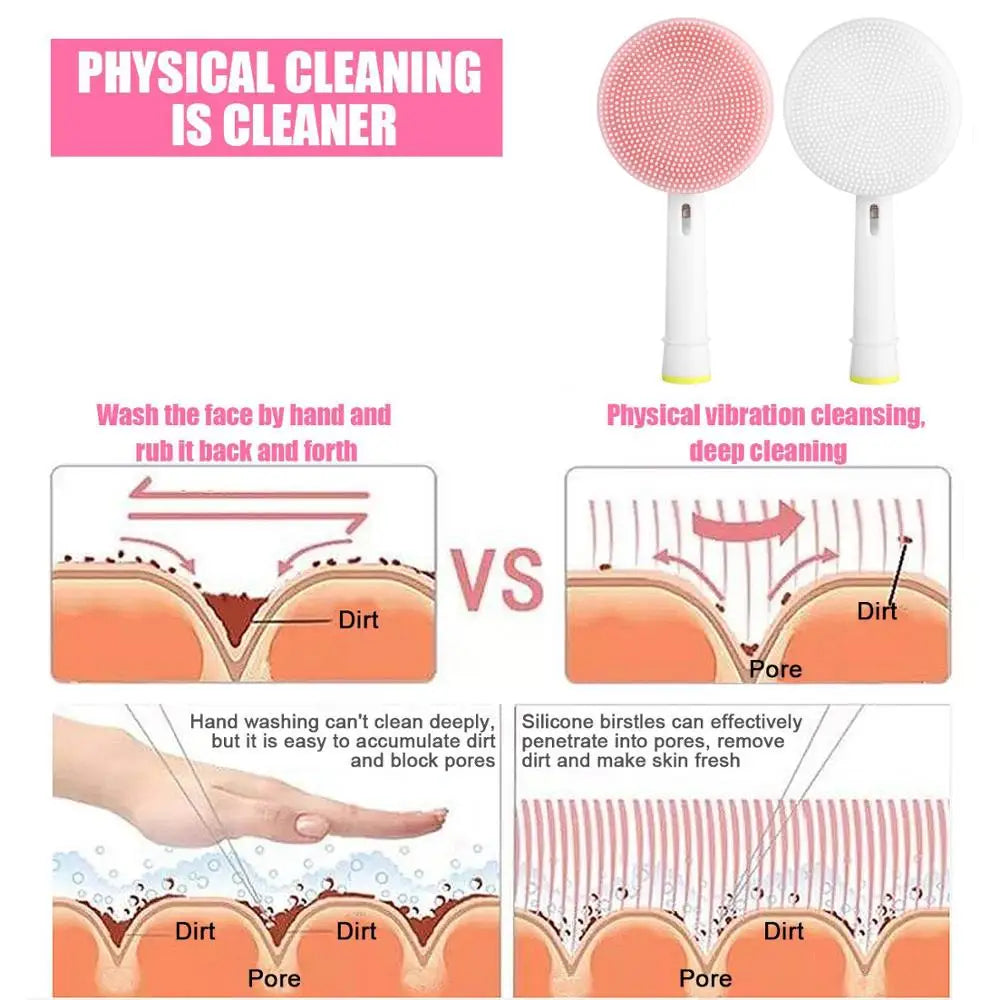 رأس فرشاة تنظيف الوجه المصنوعة من السيليكون • متوافقة مع فرشاة الأسنان الكهربائية براون أورال-بي فيتاليتي، تريومف، D12، D16، D20، D34