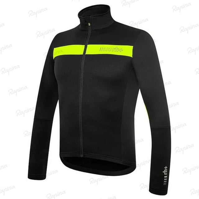 Zero Rh+ Men’s Winter Cycling Jersey – Thermal Fleece Long Sleeve MTB Bike Top 2023