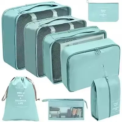 Travel Organizer Set | 8-Piece Suitcase Packing Cubes & Luggage Storage Bags for Clothes and Shoes