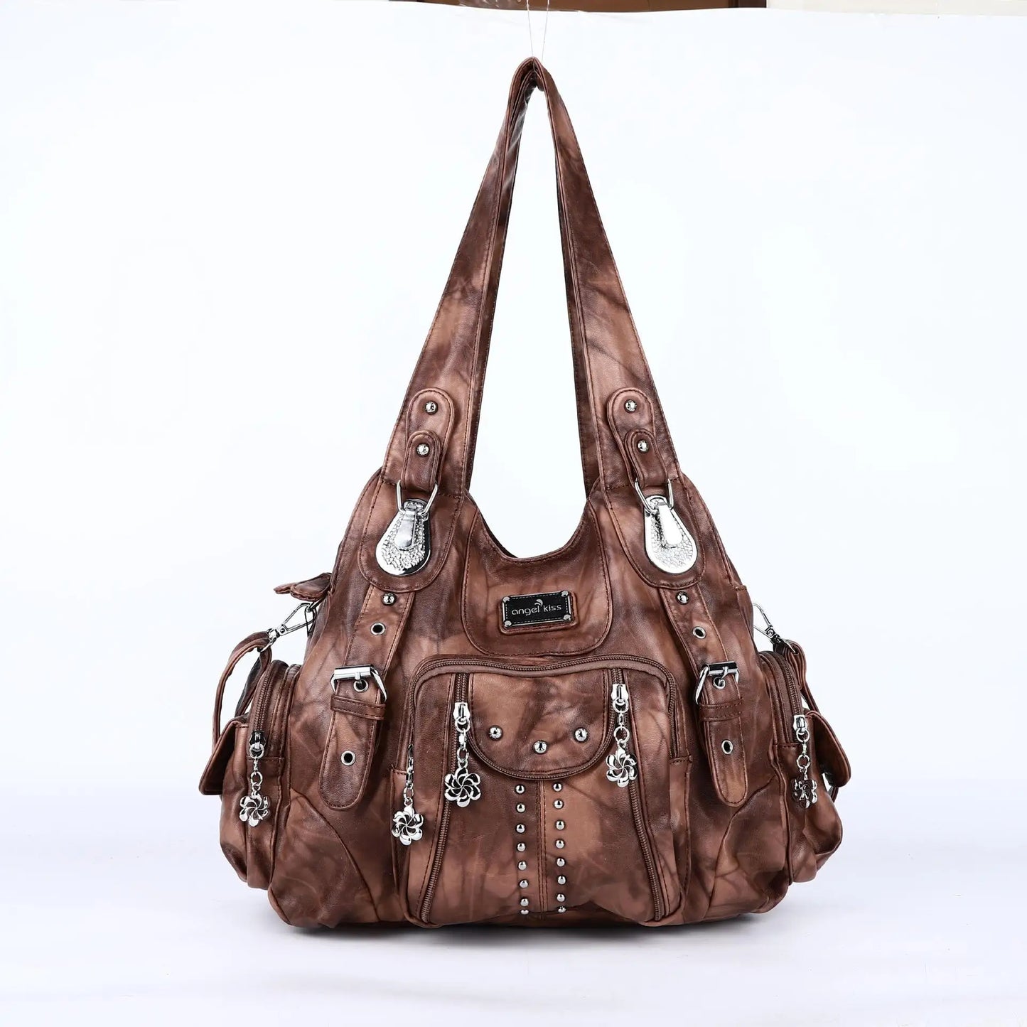 حقيبة يد نسائية من جلد البولي يوريثان من Angel kiss - حقيبة كتف أنيقة، حقيبة كبيرة وحقيبة يد كبيرة