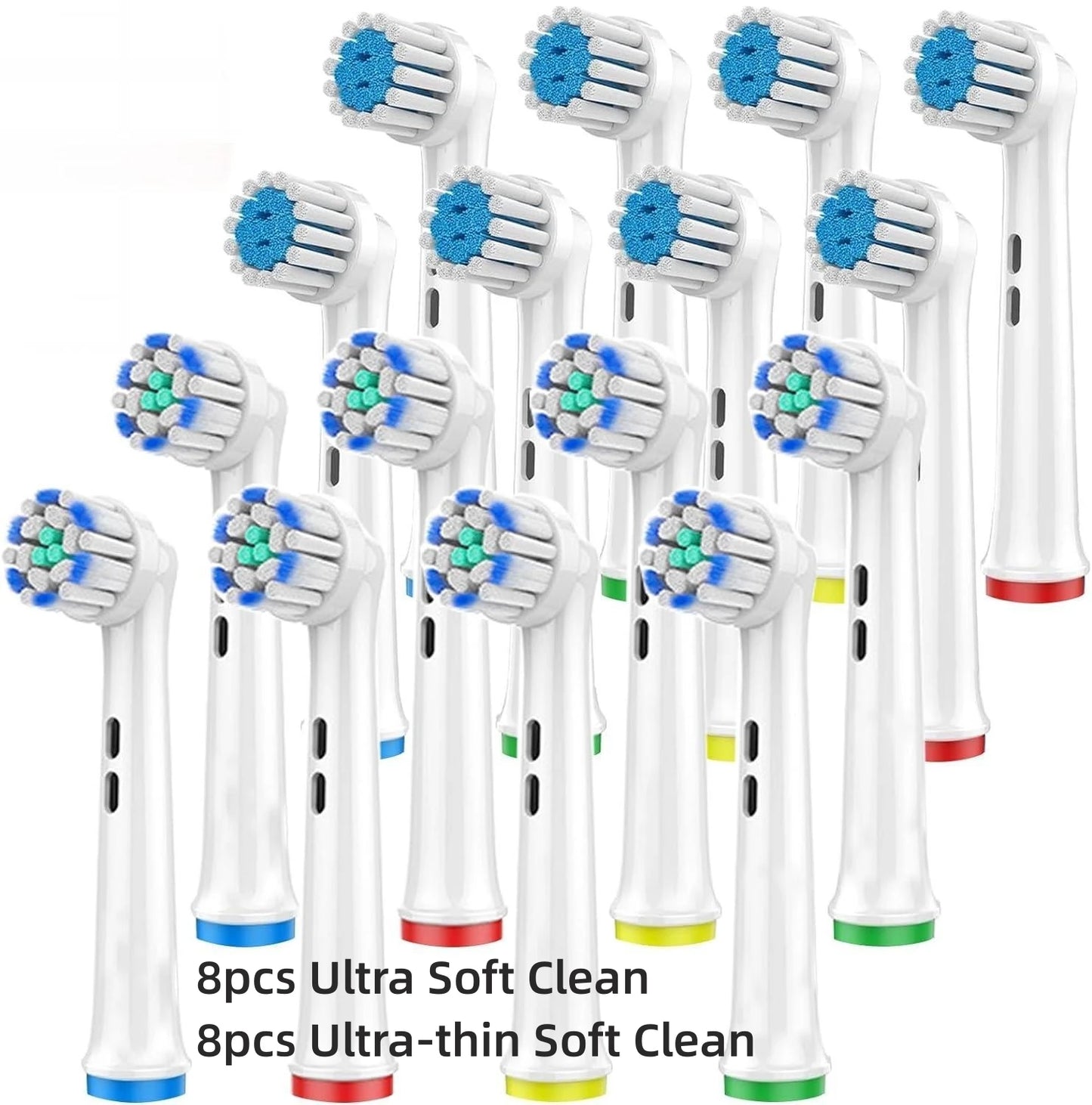 16/20PCS Oral-B Compatible Toothbrush Heads • Replacement Brush Nozzles • Sensitive, Floss & Cross Action Refills