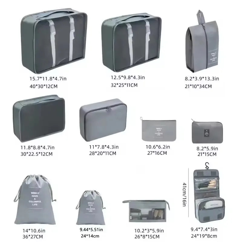 Travel Organizer Set | 8-Piece Suitcase Packing Cubes & Luggage Storage Bags for Clothes and Shoes