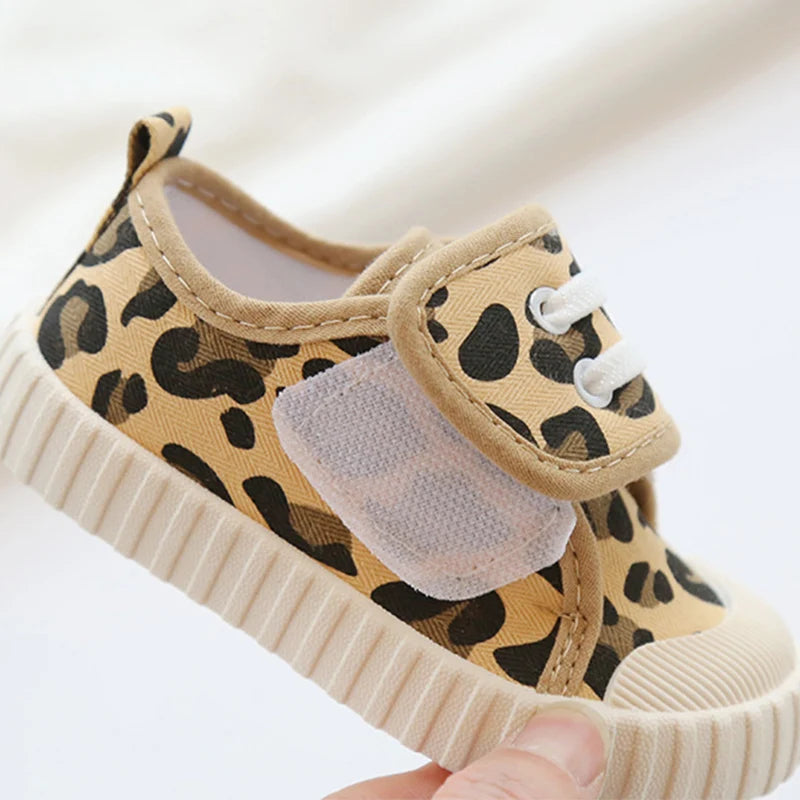 Children’s Leopard Canvas Shoes – Toddler & Infant Sneakers for Boys & Girls | Soft, Breathable, Casual Baby Shoes