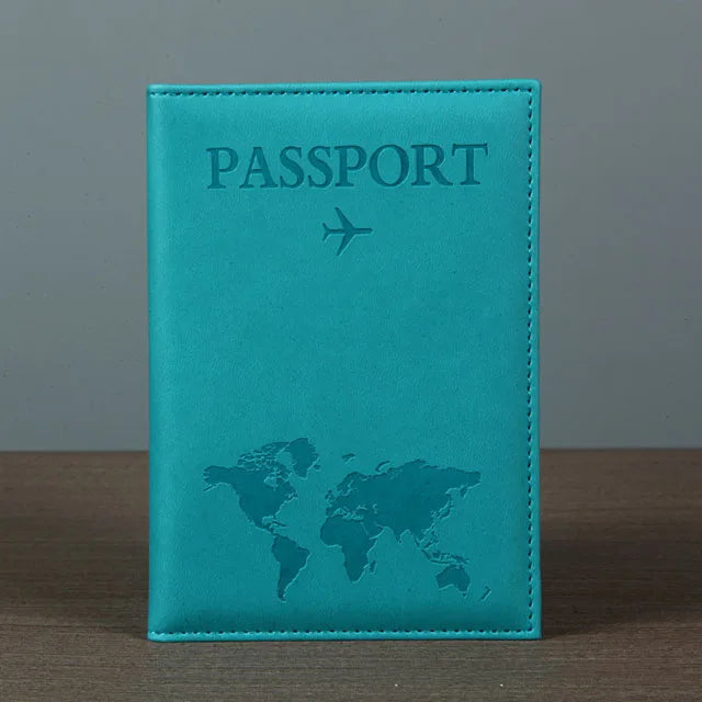 World Map Passport Cover – Hot Stamping Travel Case for Men & Women