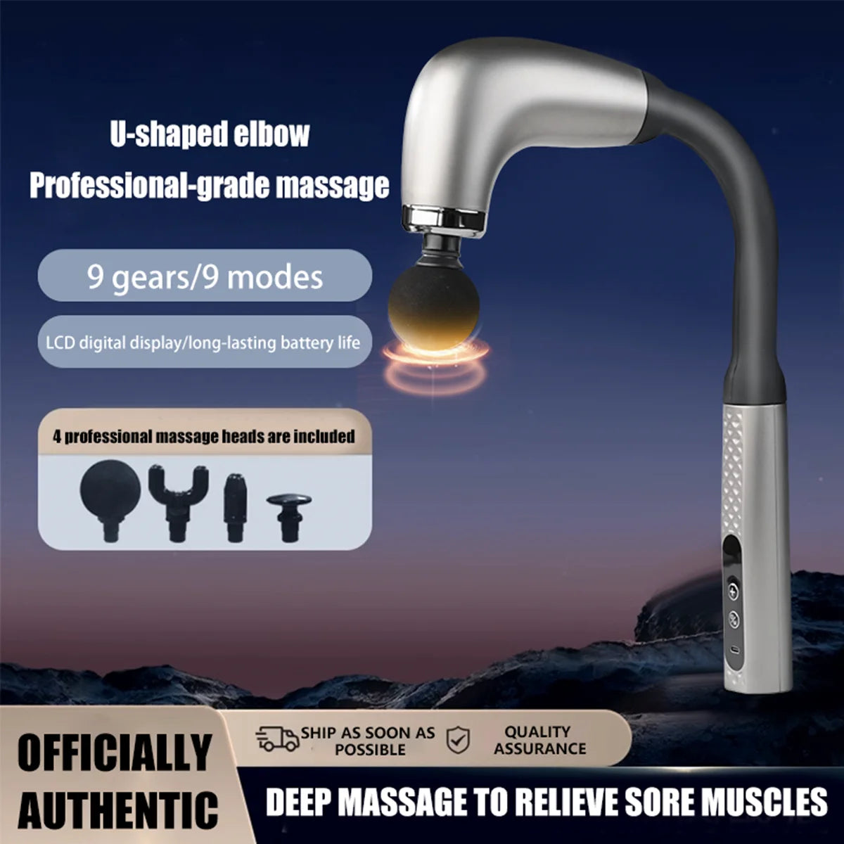 Electric Fascia Gun Massager • Handheld Muscle Massage Machine • Trigger Point Therapy for Fitness & Body Relaxation