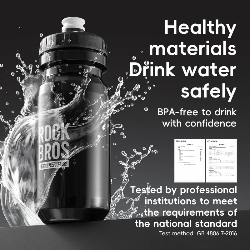 زجاجة مياه ROCKBROS سعة 600 مل للدراجات - كوب رياضي من البولي بروبيلين للضغط لركوب الدراجات والتخييم والمشي لمسافات طويلة