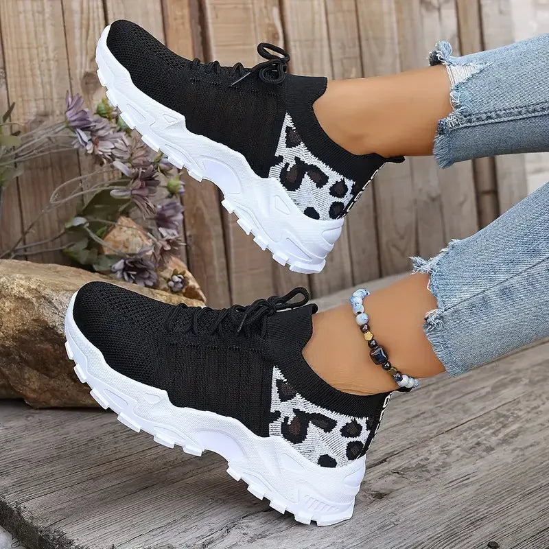 Women’s 2025 Leopard Print Sneakers – Lightweight, Breathable & Casual Shoes