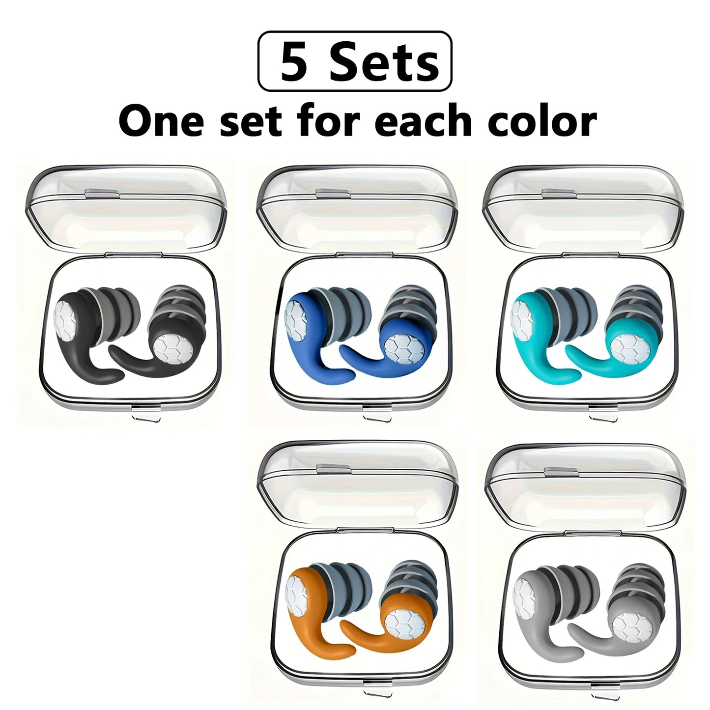 سدادات أذن HUAK المصنوعة من السيليكون الناعم - حماية للأذن بخاصية إلغاء الضوضاء للنوم والسباحة والراحة الهادئة