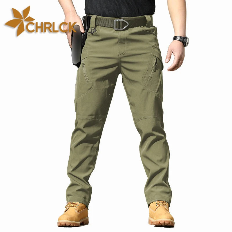 CHRLCK Men’s Waterproof Tactical Pants – Anti-Scratch Elastic Hiking & Outdoor Wear-Resistant Trousers