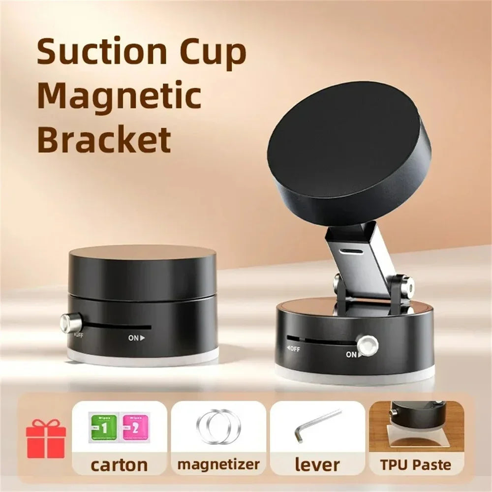 Portable Magnetic Mobile Phone Holder – Adjustable Double-Sided Suction Cup Bracket, Lazy Stand for All Smartphones