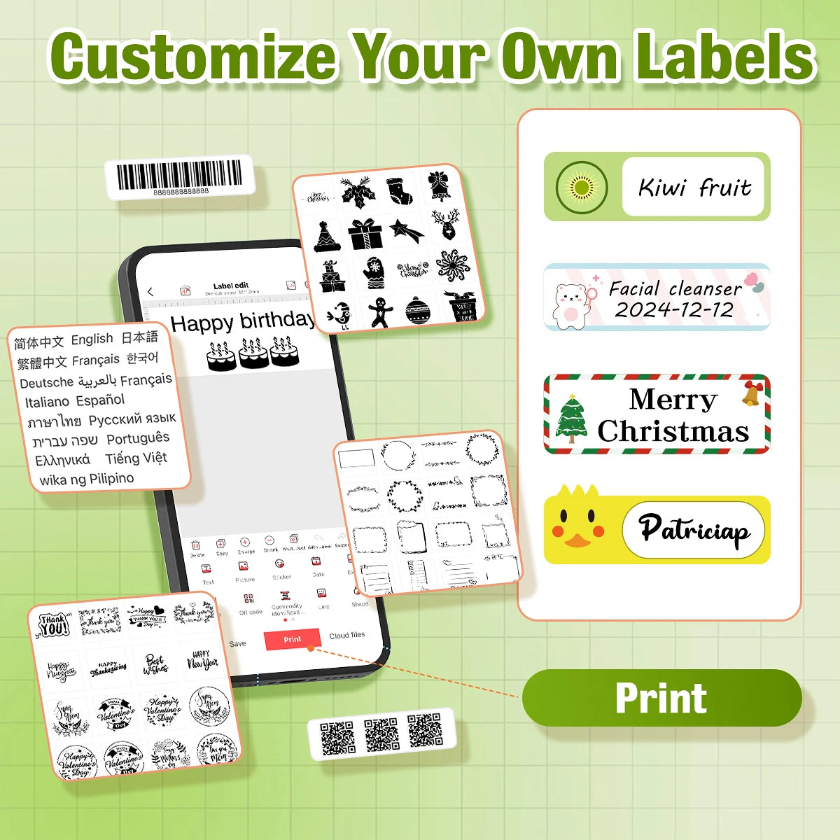 Marklife P15 Bluetooth Thermal Label Printer – Wireless Label Maker with Sticker Paper, Compatible with D11/D110/D101 Labels