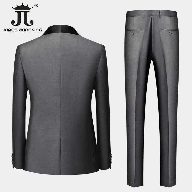 Men's M-6XL Formal 3-Piece Suit – Jacket, Vest & Pants for Business, Wedding & Parties