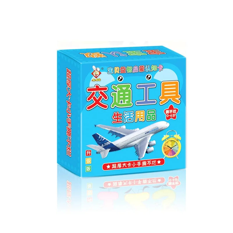 90-Page Animal & Fruits Numbers Cognitive Cards – Early Education & Literacy Learning Book for Kids