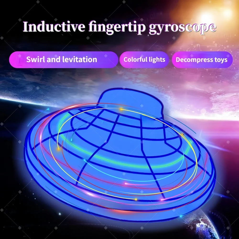 لعبة طائرة هليكوبتر سحرية طائرة دوارة - كرة صغيرة تحوم بإضاءة LED للأطفال، هدية طائرة بدون طيار بلمسة إصبع