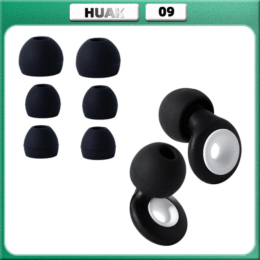 سدادات أذن HUAK 09 • سيليكون عالي الدقة • حماية السمع للحفلات الموسيقية والنوم والسباحة • تقليل الضوضاء • ملحقات إضافية متضمنة