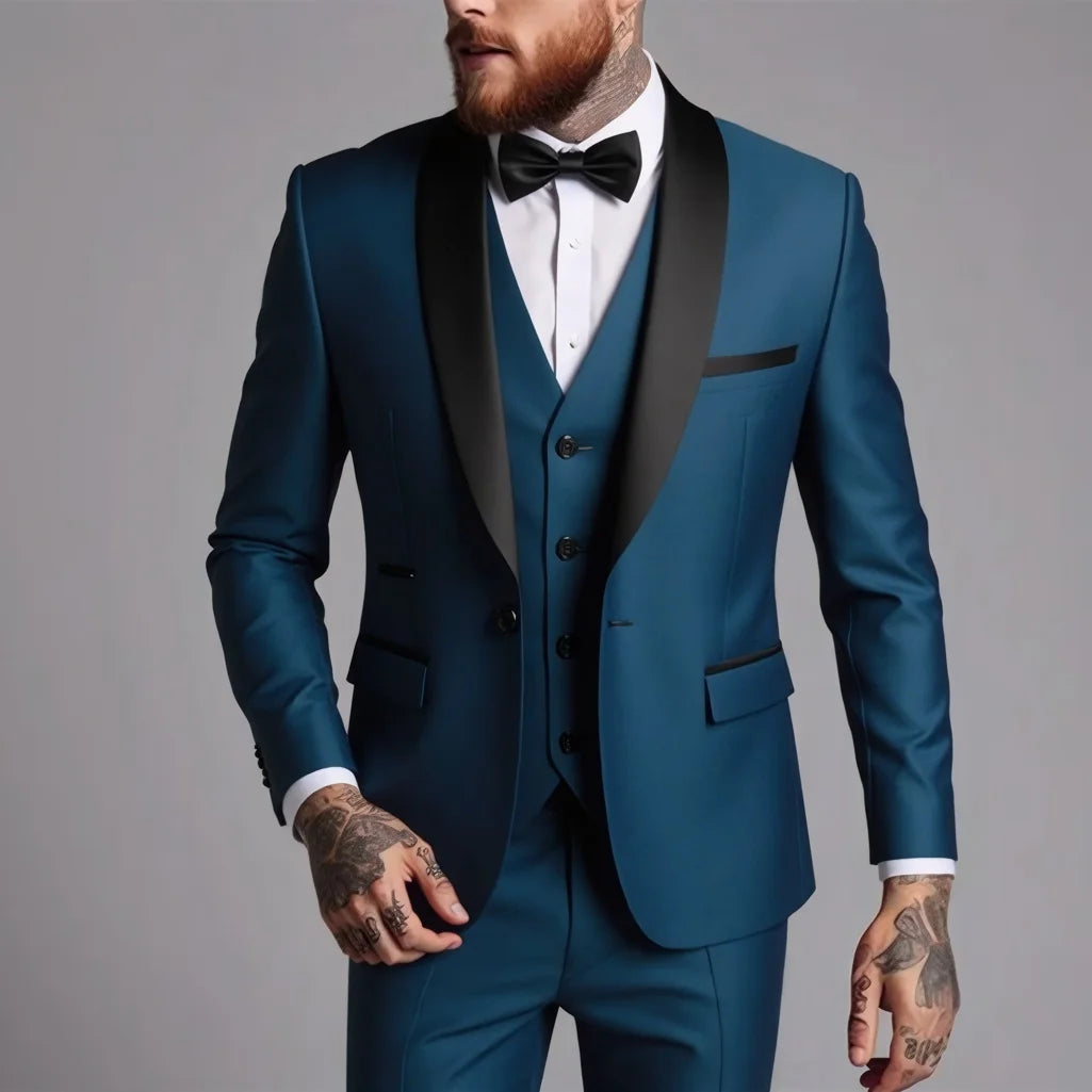 Men's 3-Piece Business Casual & Wedding Suit Set – Stylish and High-Quality