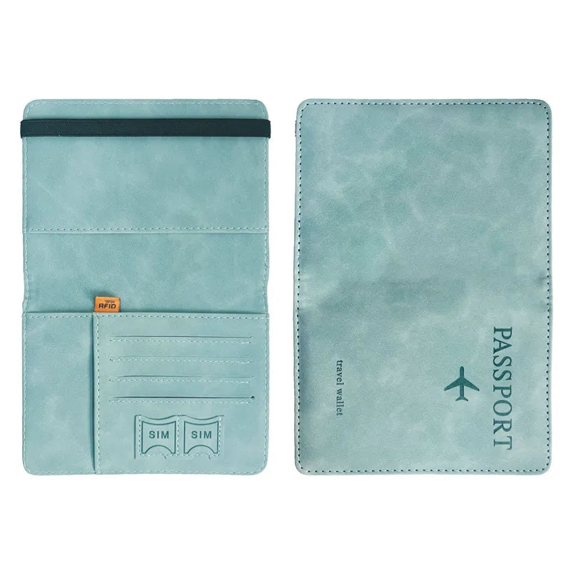 RFID Vintage Passport Holder – PU Leather Travel Wallet for Men & Women