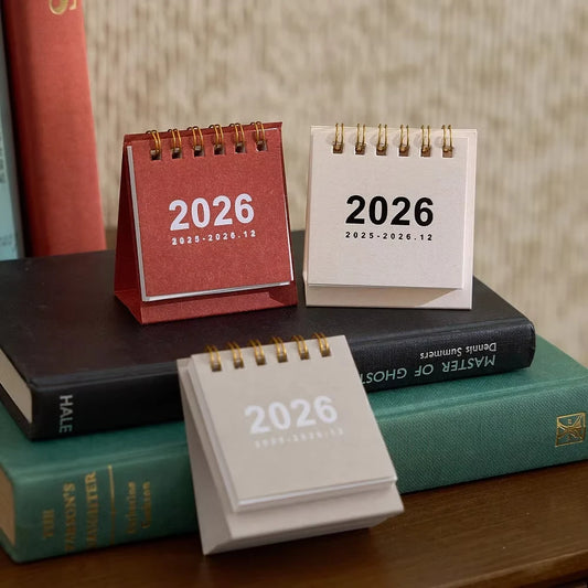 2026 Mini Simple Desk Calendar – Creative Coil Planner & Desktop Office Decoration