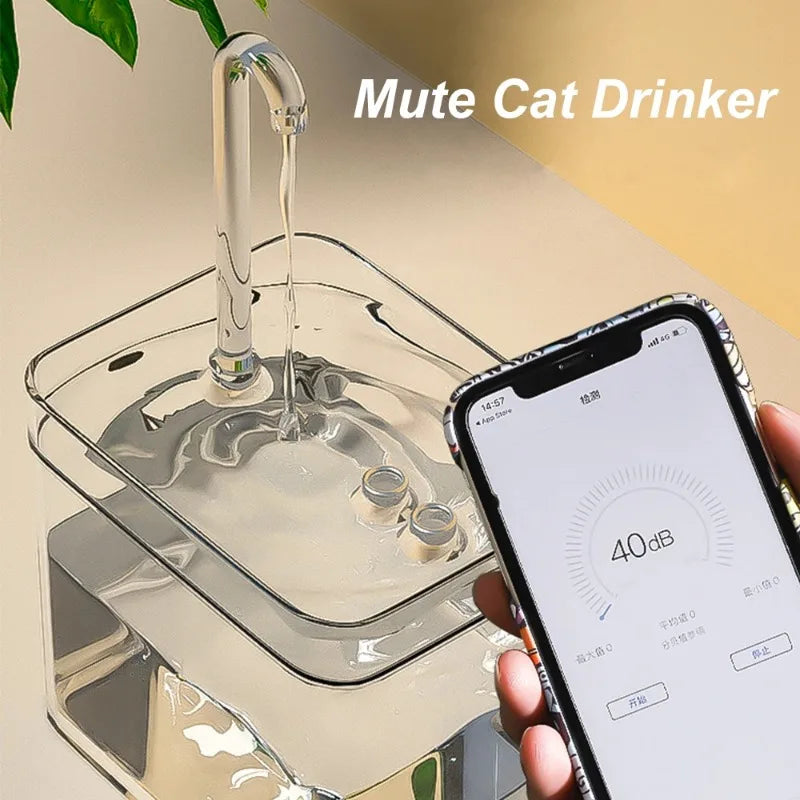 Automatic Cat Water Fountain – Transparent USB Silent Pet Water Dispenser with Filter