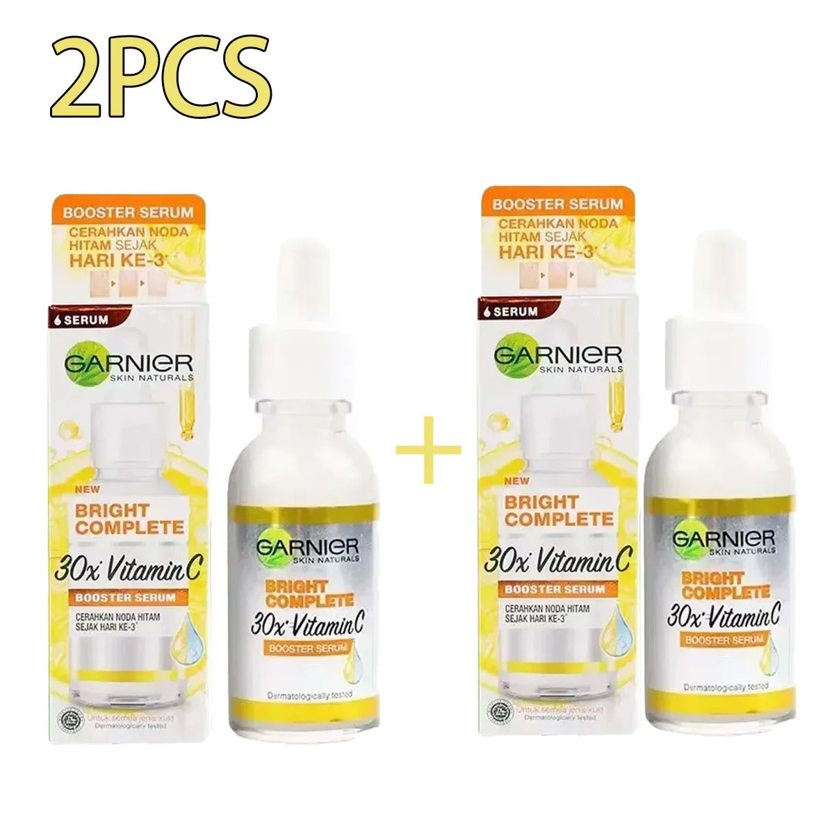 Garnier Bright Complete 30x Vitamin C Serum – Esencia potenciadora de niacinamida para aclarar el tono de la piel y atenuar las marcas de acné (30 ml)