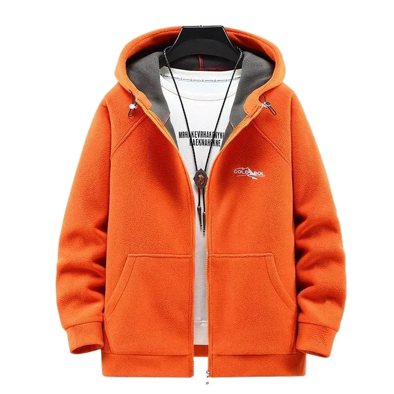 Men’s Autumn Winter Thickened Fleece Jacket – Plus Size Hooded Warm Coat (10XL-12XL)