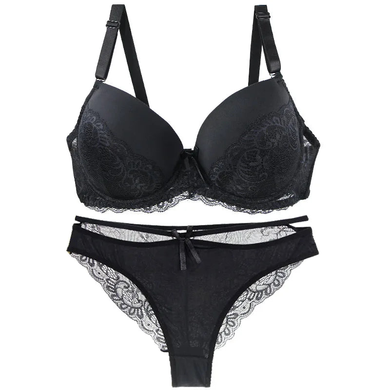 Nouvell Seamless Sexy Lace Push Up Bra Panty Set BCDE Cups Plus Size Lingerie Underwear 34-44 Sizes