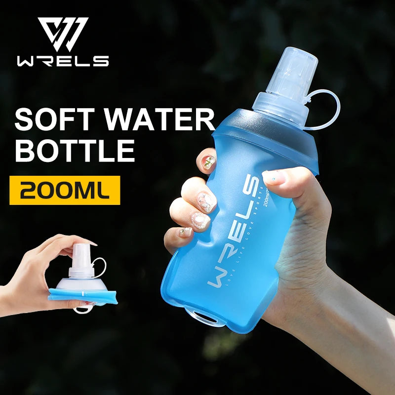WRELS Soft Folding Water Bottle – BPA-Free TPU Flask for Camping, Running & Cycling