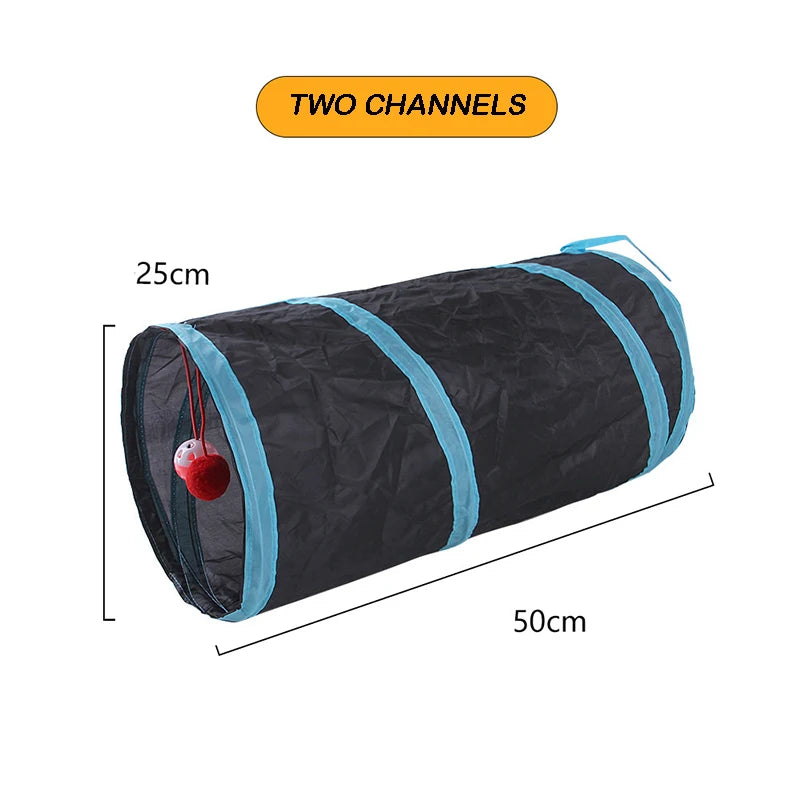 Tunnel Chase™ Foldable Cat Tunnel – Crinkle Play Tube for Indoor Fun & Exercise