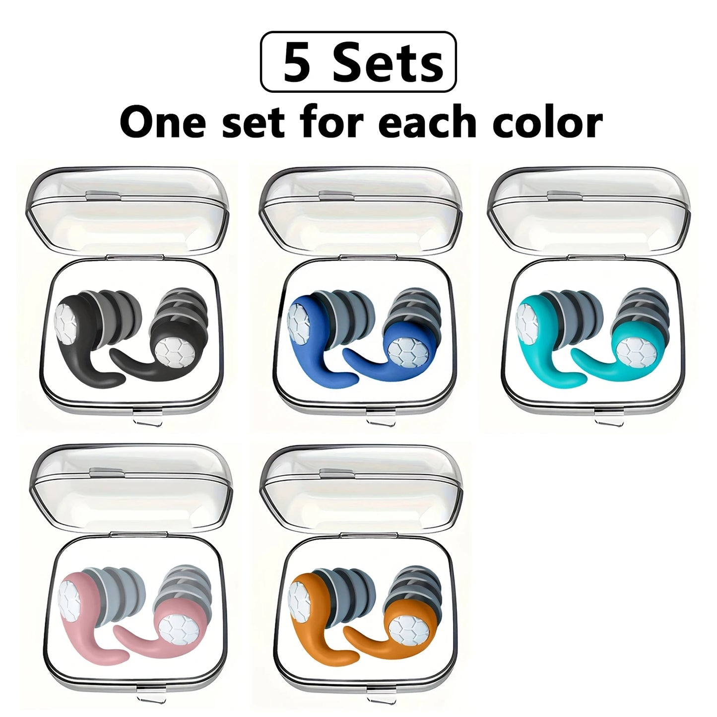 سدادات أذن HUAK المصنوعة من السيليكون الناعم - حماية للأذن بخاصية إلغاء الضوضاء للنوم والسباحة والراحة الهادئة