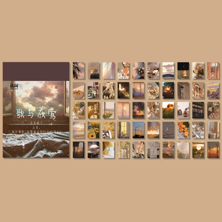 كتاب ملصقات واشي للمناظر الطبيعية الجمالية، 50 ورقة - 50 نمطًا من ملصقات سكرابوكينغ، ومجلات، وملصقات ورقية يدوية الصنع