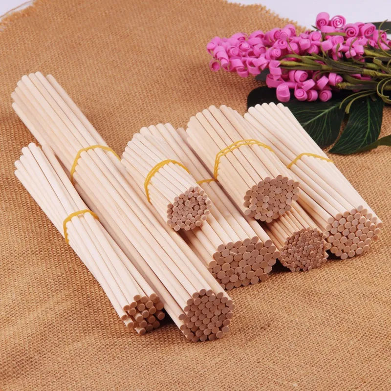 3/5mm Round Wooden Craft Sticks – Durable DIY Dowel Rods for Cake Making, Model Building & Party Decorations