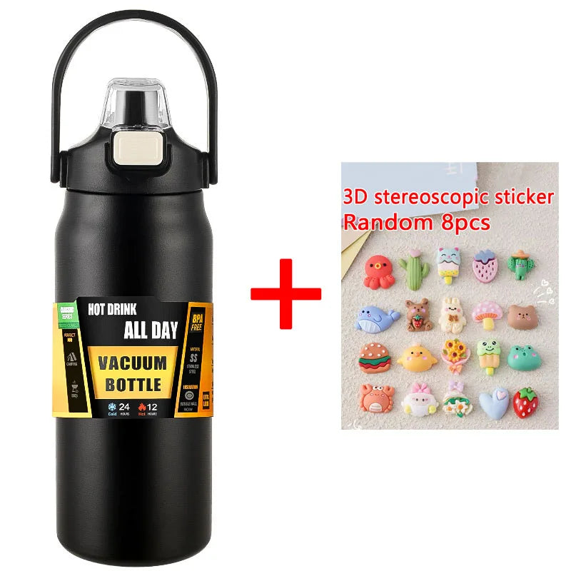 زجاجة حرارية من الفولاذ المقاوم للصدأ سعة 1.5 لتر - قارورة مياه معزولة مفرغة من الهواء بسعة كبيرة للمشروبات الساخنة والباردة