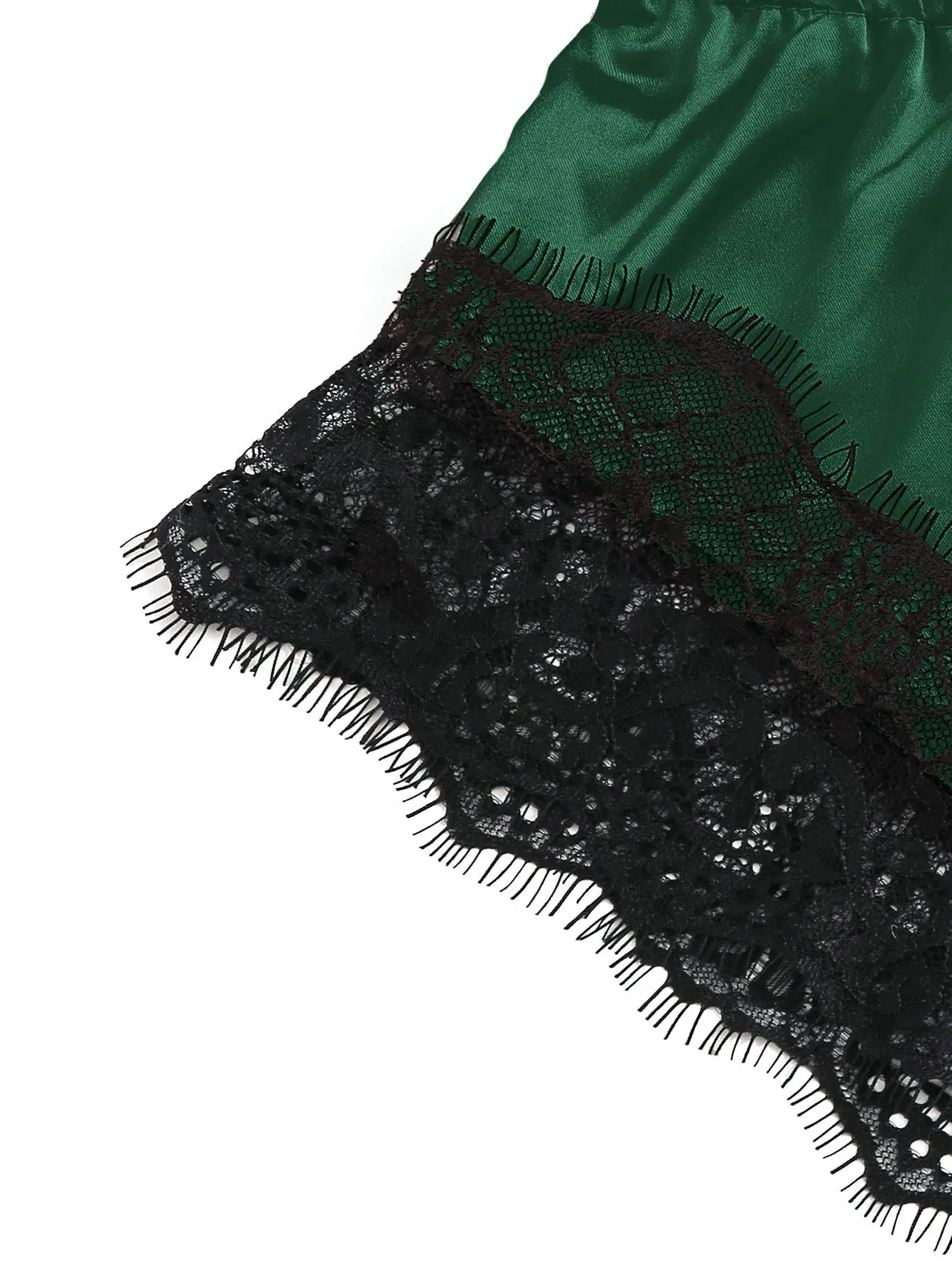 2PCS Women’s Satin Pajama Set – Lace Cami Top & Shorts, Sexy Sleepwear Lingerie, Summer Breathable Nightwear Black & Pink