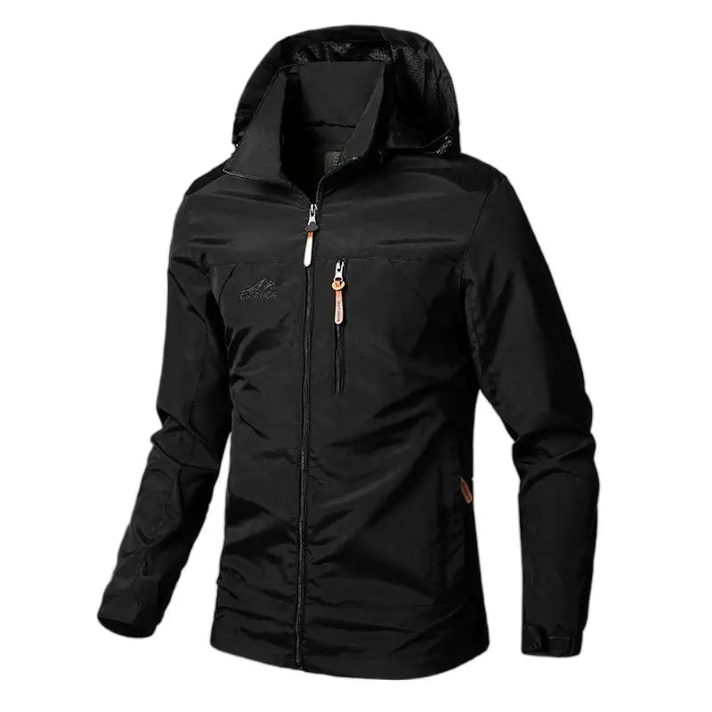 Men’s Waterproof Windbreaker Jacket – Military Hooded Combat Coat for Autumn Outdoor Hiking & Biking