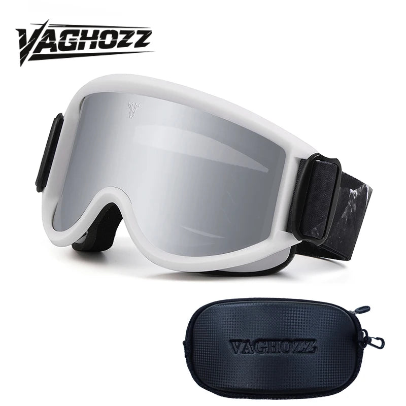 VAGHOZZ Double-Layer Ski & Motorcycle Goggles – Anti-Fog, Anti-UV Unisex Windproof Goggles with Box