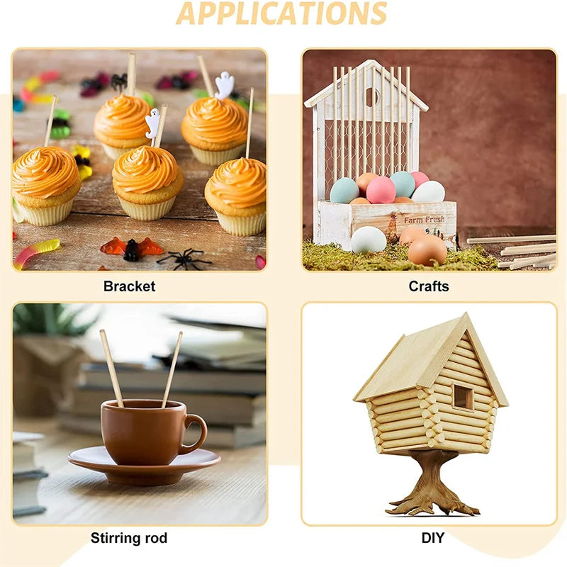 Wooden Craft Sticks Bulk – Wood Dowels for DIY Crafts, Art Projects & Crafting Supplies