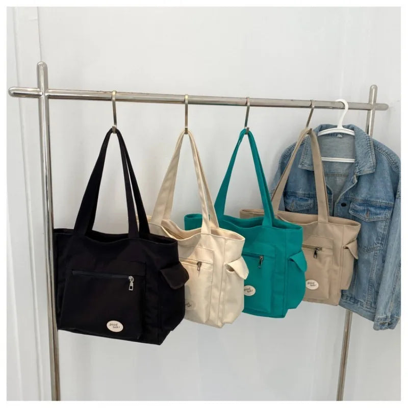 Women’s Large Canvas Tote Bag • Fashion Shoulder & Commuter Handbag • Eco-Friendly Student & Daily Carry Bag