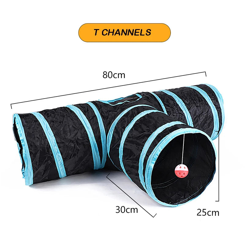 Tunnel Chase™ Foldable Cat Tunnel – Crinkle Play Tube for Indoor Fun & Exercise