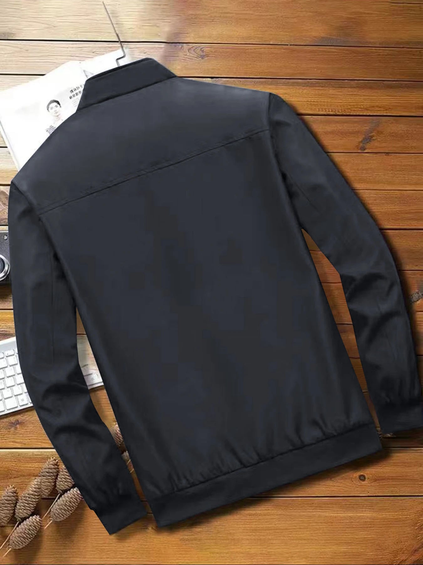 2024 Men’s Spring Autumn Casual Jacket – Solid Color Business Casual Commuter Coat