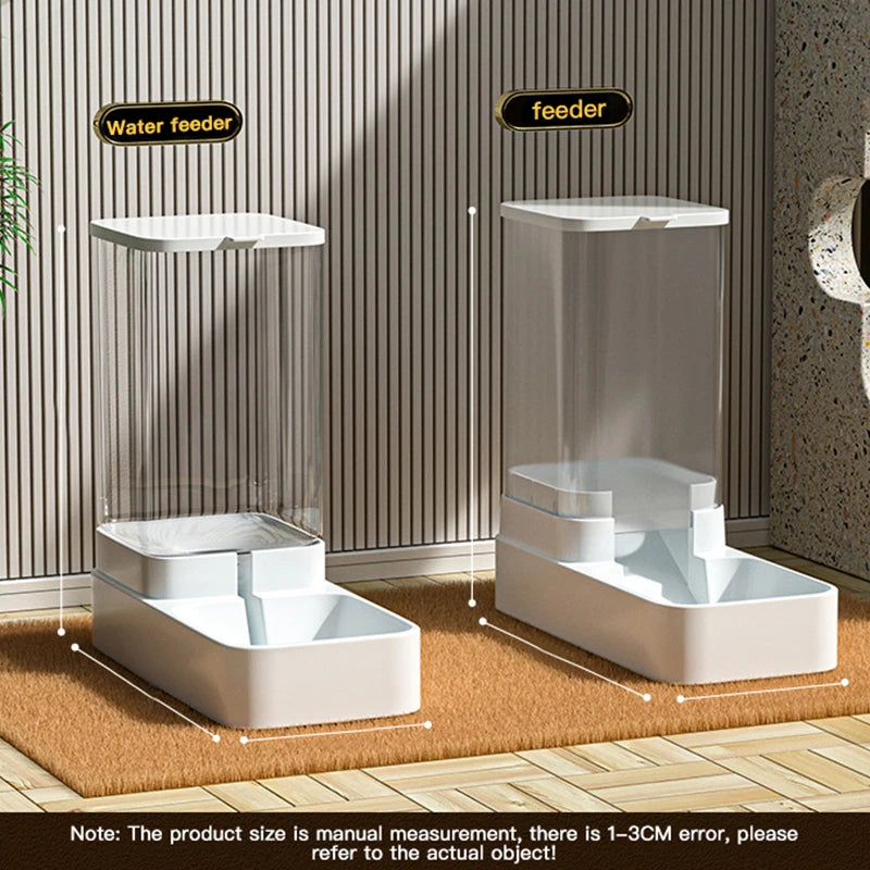 وحدة تغذية القطط الأوتوماتيكية وموزع المياه - حاوية تخزين طعام الجاذبية للقطط والكلاب