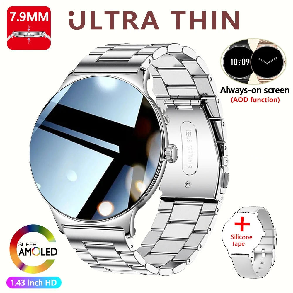 Ultra Thin Smart Watch for Women – Always-On Display, Bluetooth Call, Sports Bracelet, Fashion Smartwatch for Huawei & Xiaomi