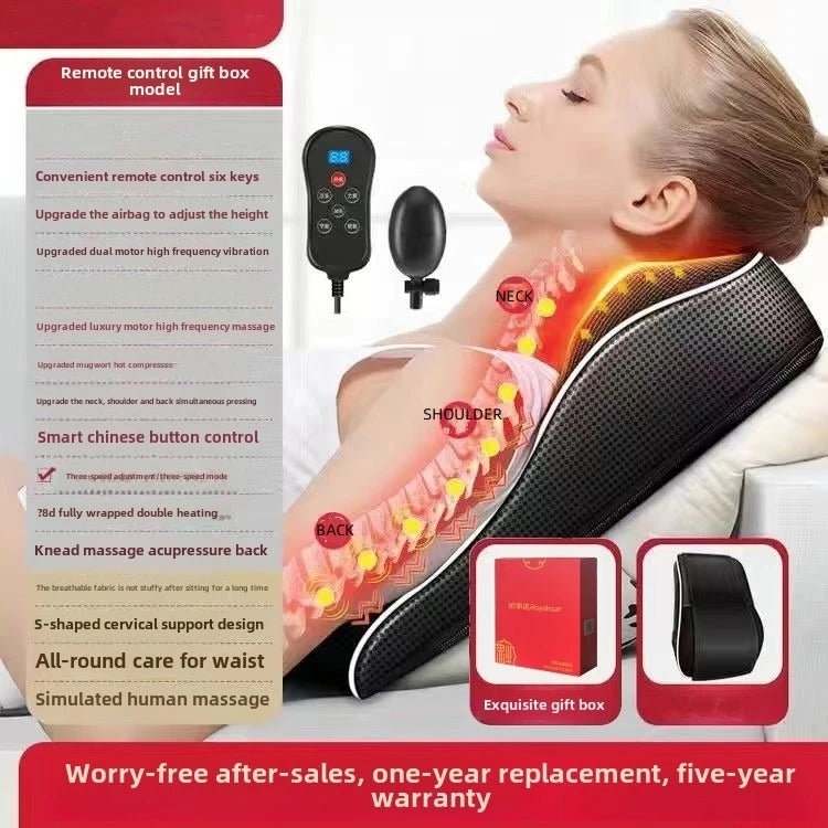 Manufacturer Direct Electric Shiatsu Massager – Head, Neck & Cervical Traction Pillow with Heating, Vibration & Car/ Home Use